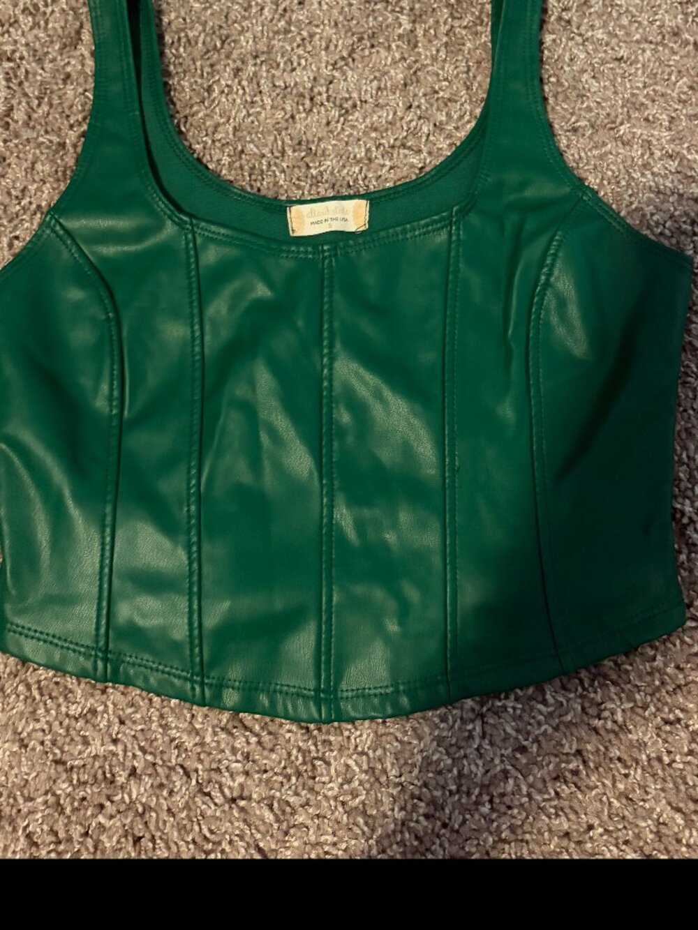 Altar'd State Green Corset Top
